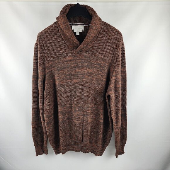 Sun + Stone Sweater Mens XXL Bronze Brown Multi Shawl Collar Pullover NWT - Picture 1 of 8